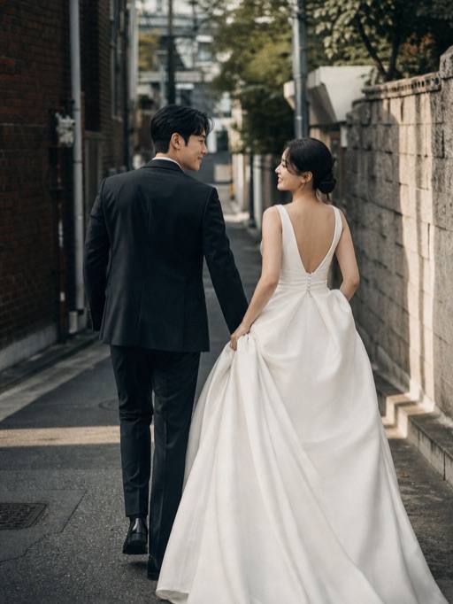 골목 웨딩 백샷